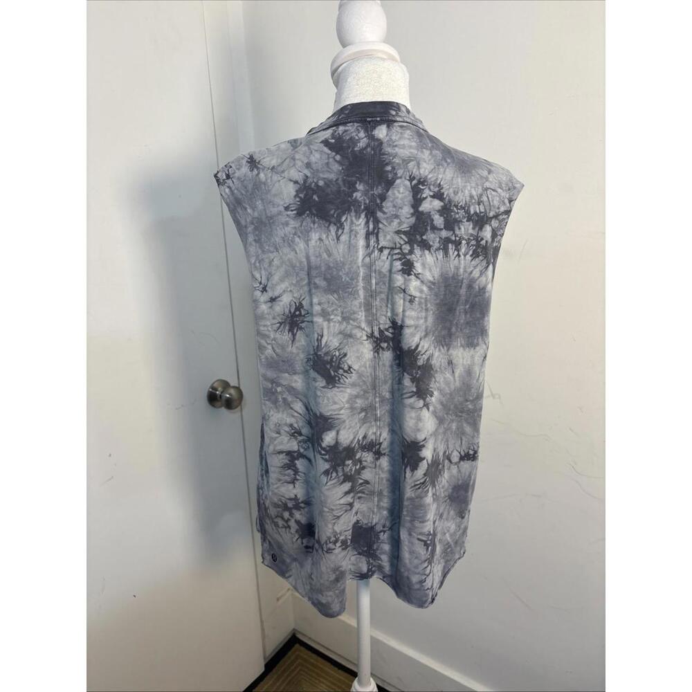 Lululemon Tank Top Womens 6 Gray Black Tie Dye Muscle‎ Pima Cotton Sleeveless